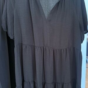 CeCe Black V-Neck Dress